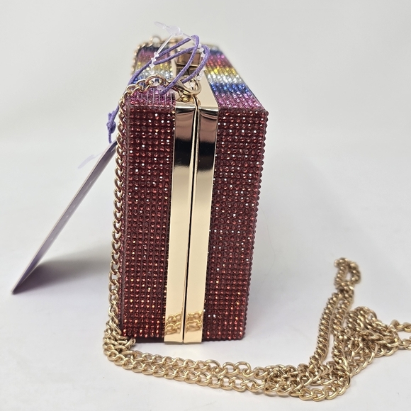 NWT Jill & Ally Multicolor Rhinestone Convertible Rainbow Clutch Purse B… - Picture 8 of 10
